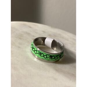 9.5 Stainless steel men’s unisex wedding band ring glow in the dark